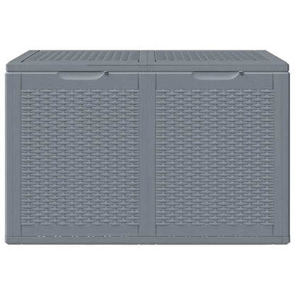 vidaXL Garden Storage Box Grey PP Rattan 180 L