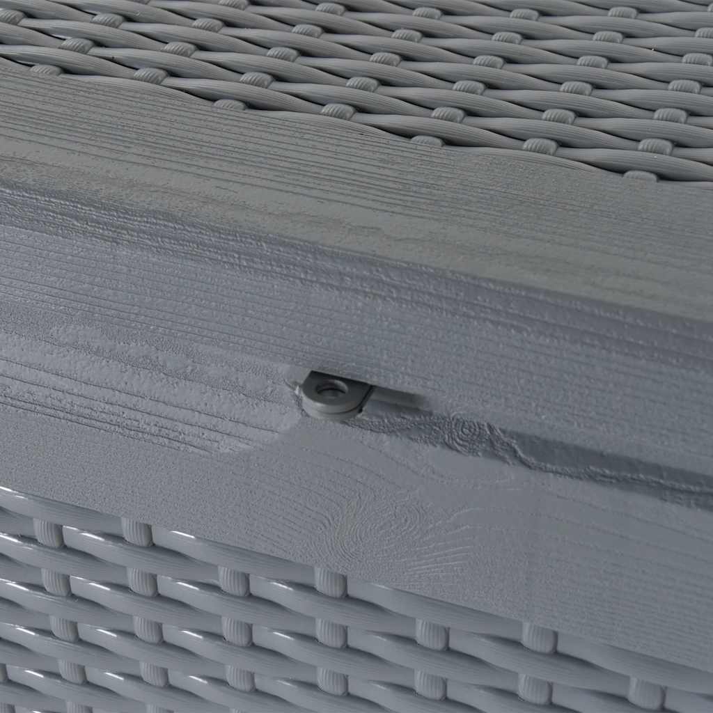 vidaXL Garden Storage Box Grey PP Rattan 180 L