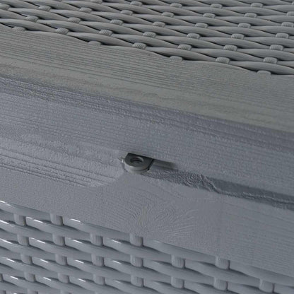 vidaXL Garden Storage Box Grey PP Rattan 180 L