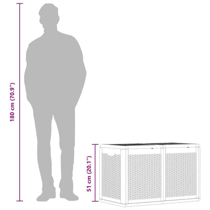 vidaXL Garden Storage Box Grey PP Rattan 180 L
