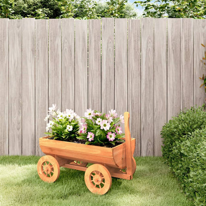 vidaXL Decorative Wagon 70x43x54 cm Solid Wood Fir - Brown