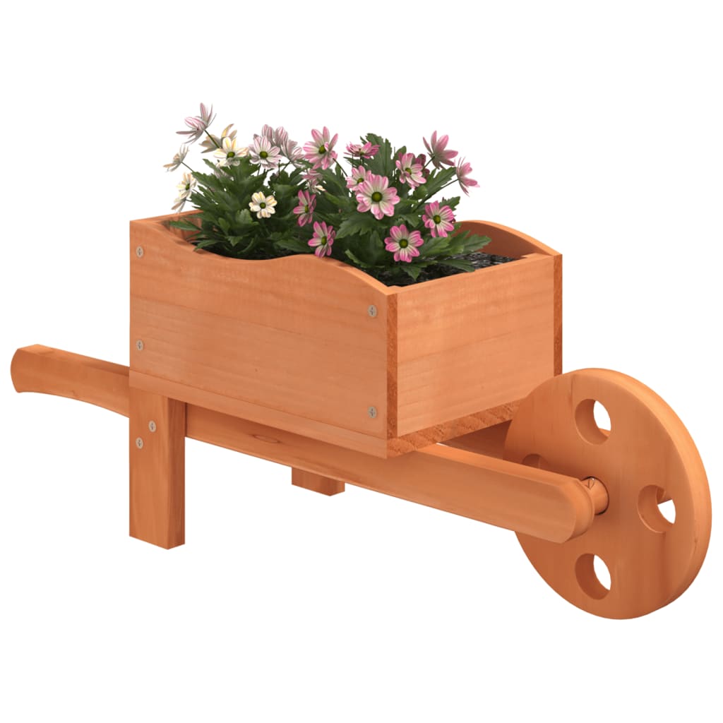 vidaXL Wheelbarrow Planters 2 pcs 47x15x19 cm Solid Wood Fir - Brown