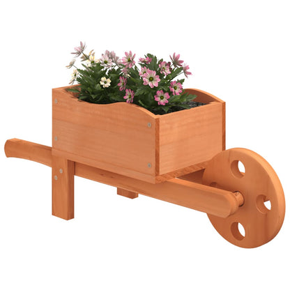 vidaXL Wheelbarrow Planters 2 pcs 47x15x19 cm Solid Wood Fir - Brown