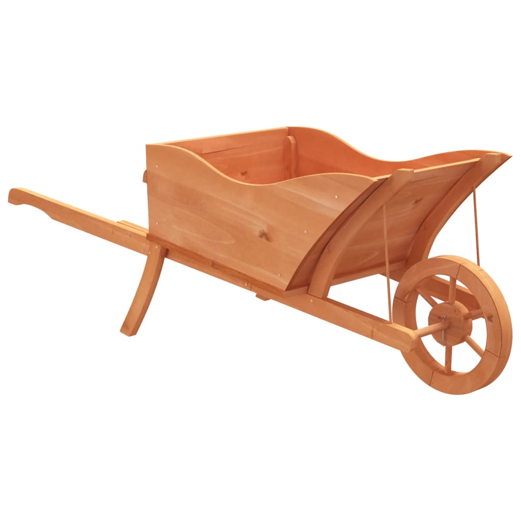vidaXL Wheelbarrow Planter 128x45.5x43 cm Solid Wood Fir - Brown