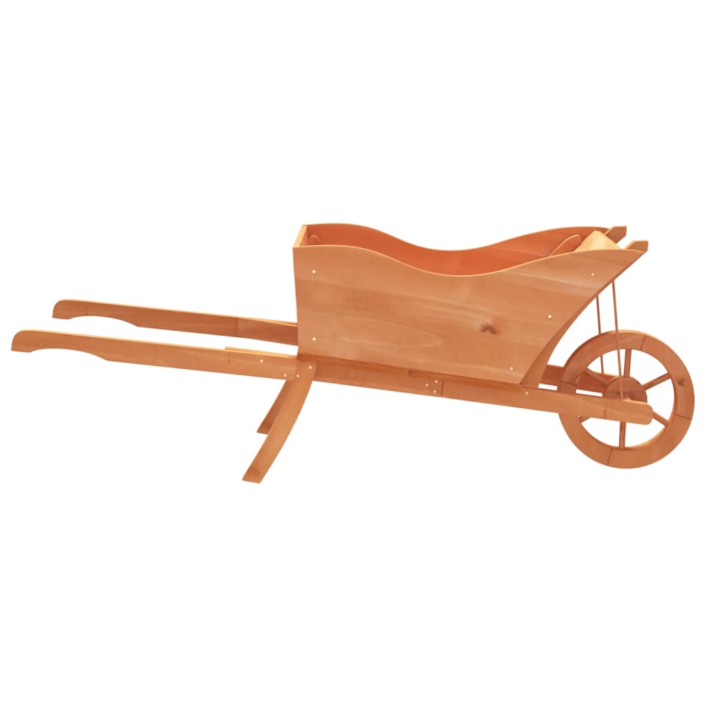 vidaXL Wheelbarrow Planter 128x45.5x43 cm Solid Wood Fir - Brown