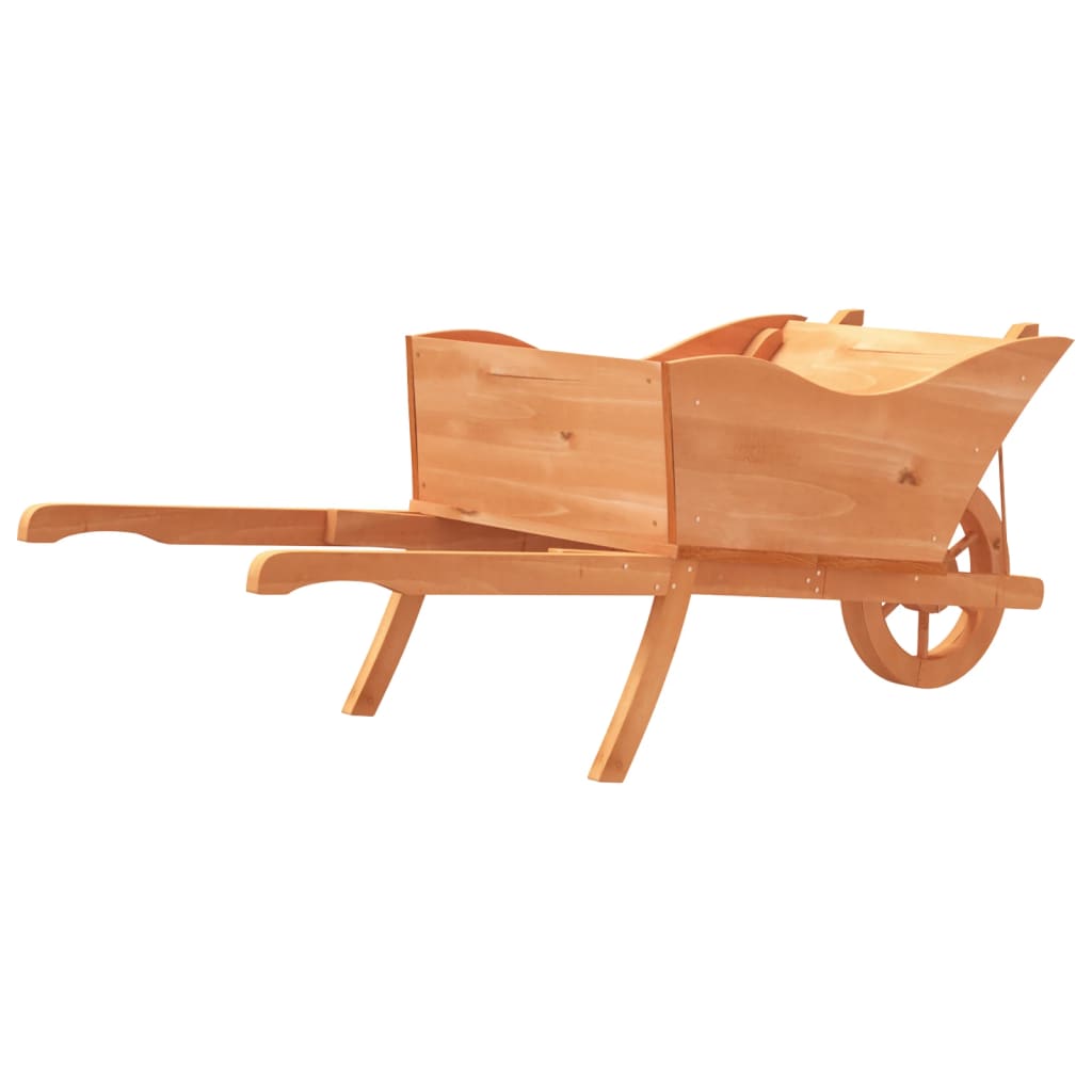 vidaXL Wheelbarrow Planter 128x45.5x43 cm Solid Wood Fir - Brown