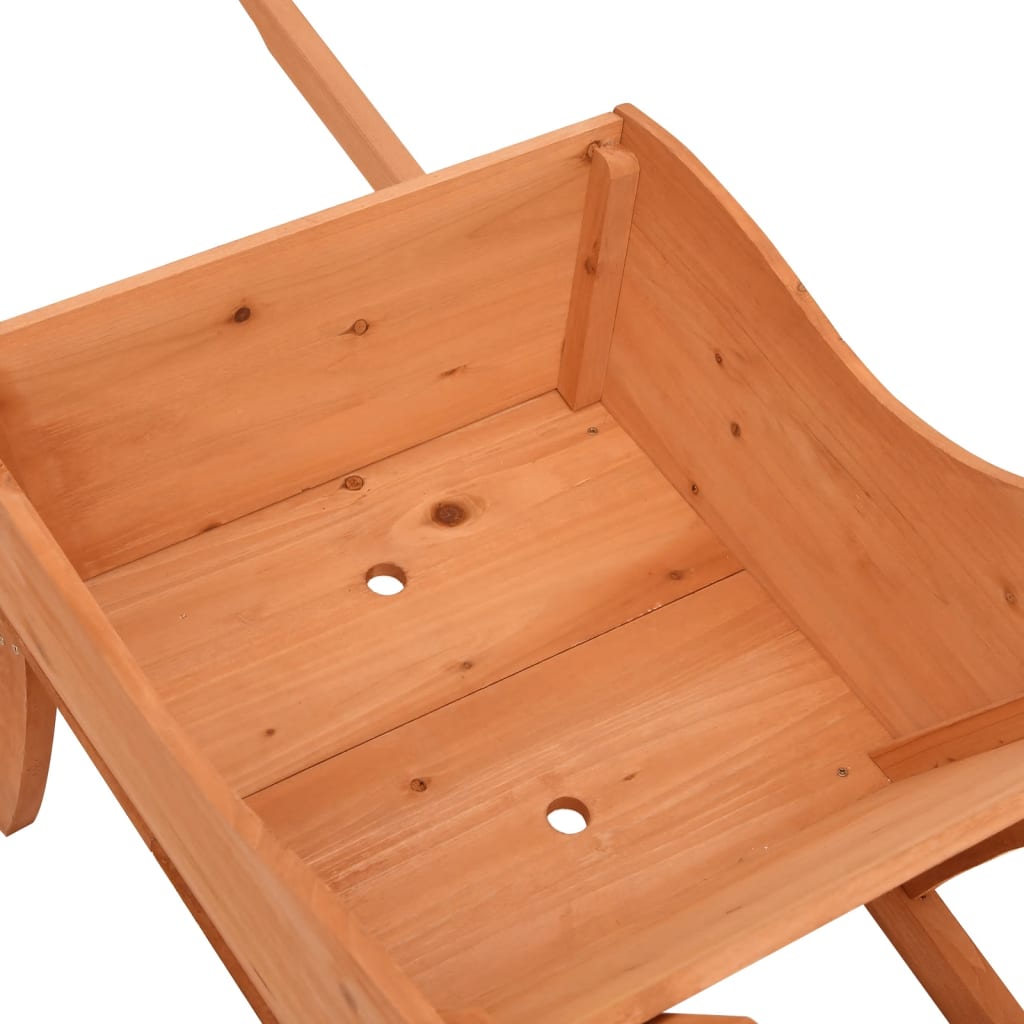 vidaXL Wheelbarrow Planter 128x45.5x43 cm Solid Wood Fir - Brown