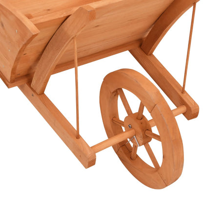 vidaXL Wheelbarrow Planter 128x45.5x43 cm Solid Wood Fir - Brown