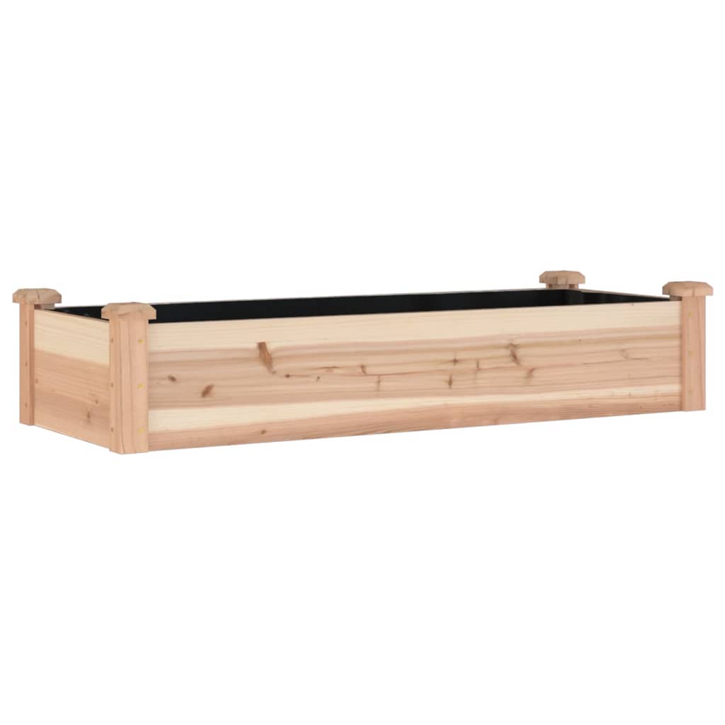 vidaXL Garden Raised Bed with Liner 120x45x25 cm Solid Wood Fir - Brown