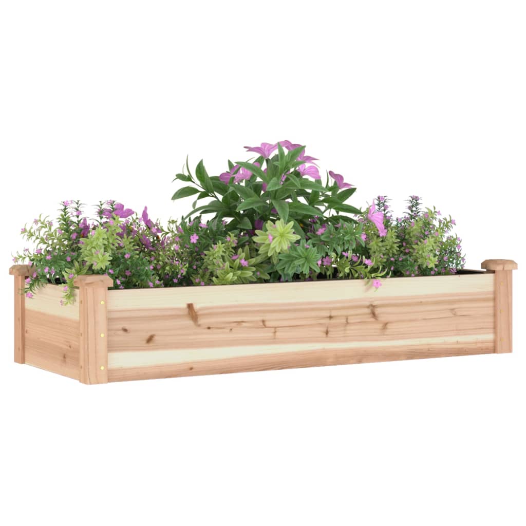 vidaXL Garden Raised Bed with Liner 120x45x25 cm Solid Wood Fir - Brown