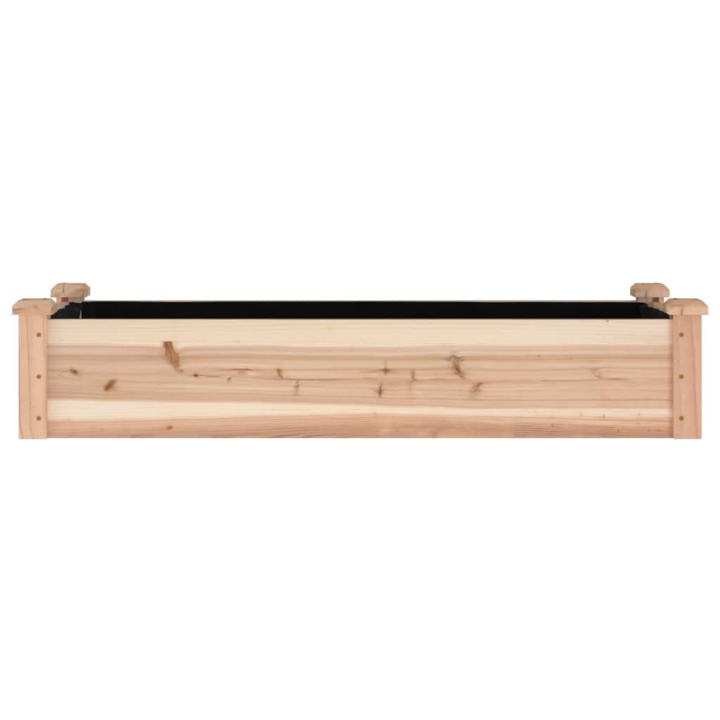 vidaXL Garden Raised Bed with Liner 120x45x25 cm Solid Wood Fir - Brown