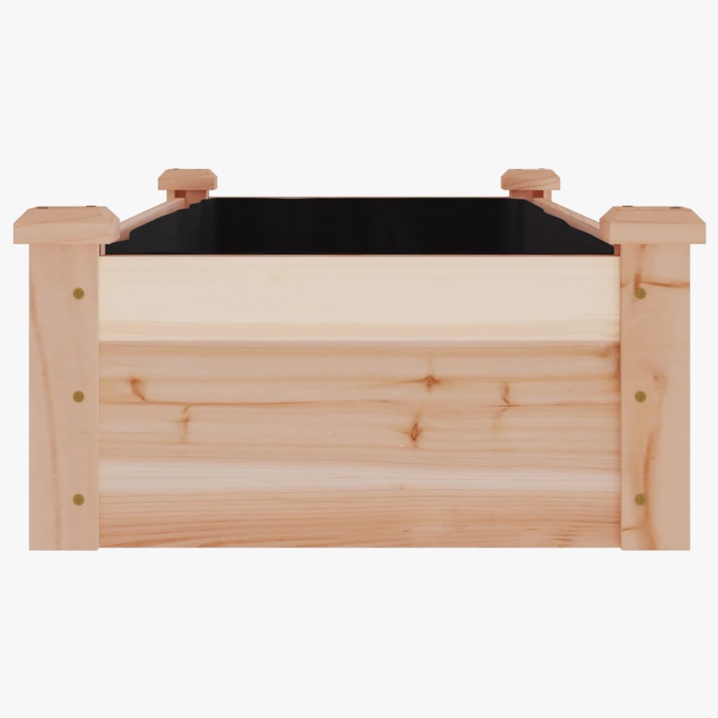 vidaXL Garden Raised Bed with Liner 120x45x25 cm Solid Wood Fir - Brown
