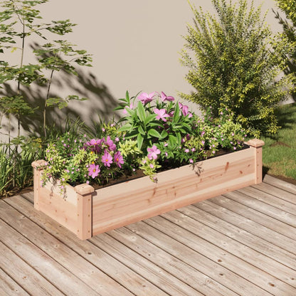 vidaXL Garden Raised Bed with Liner 120x45x25 cm Solid Wood Fir - Brown