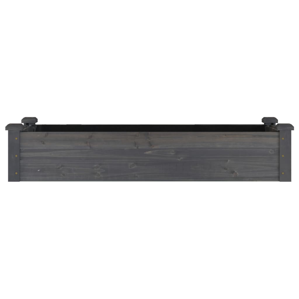 vidaXL Garden Raised Bed with Liner Grey 120x45x25 cm Solid Wood Fir