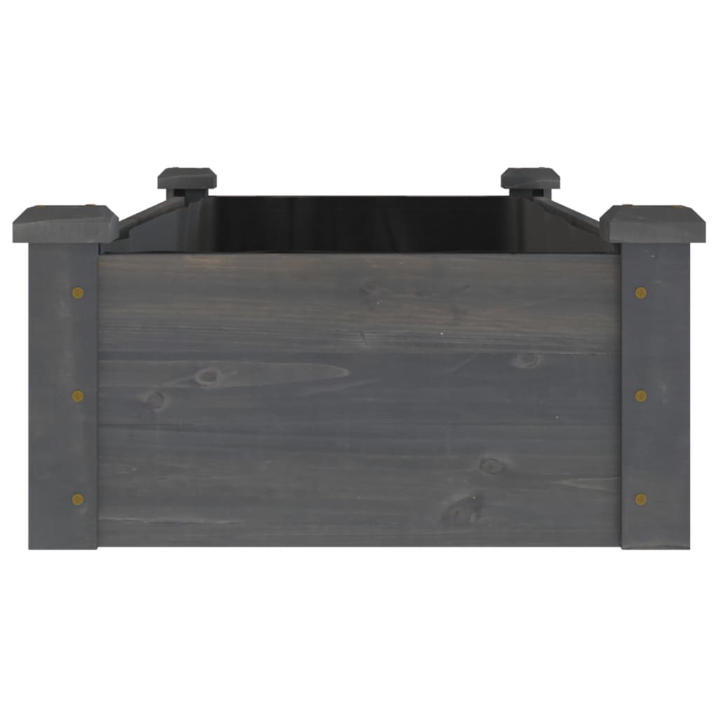 vidaXL Garden Raised Bed with Liner Grey 120x45x25 cm Solid Wood Fir