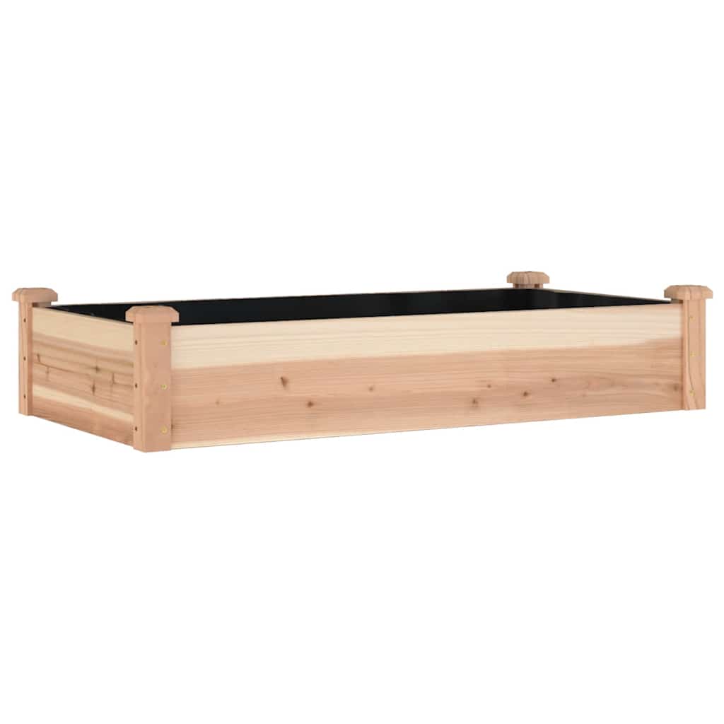 vidaXL Garden Raised Bed with Liner 120x60x25 cm Solid Wood Fir - Brown