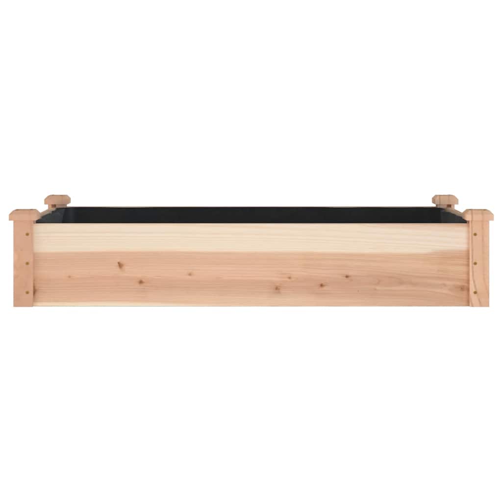 vidaXL Garden Raised Bed with Liner 120x60x25 cm Solid Wood Fir - Brown
