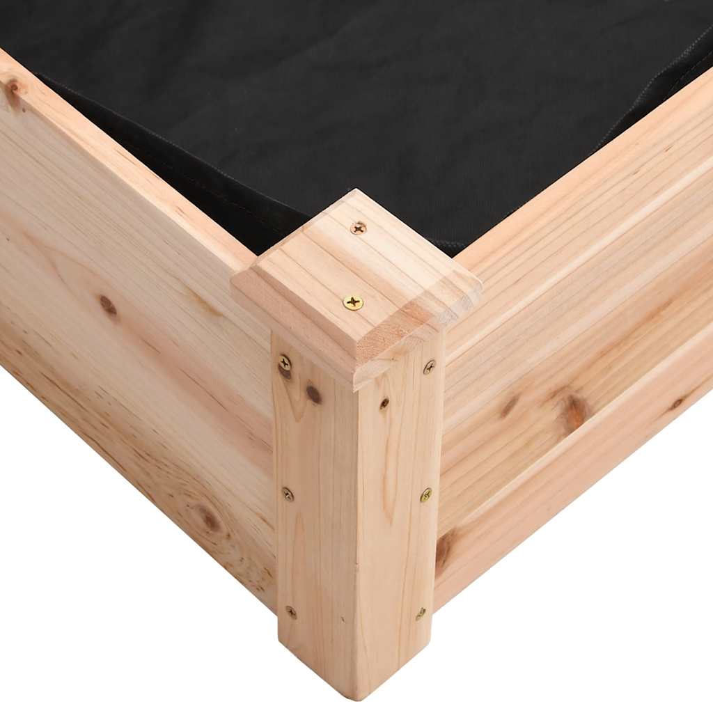 vidaXL Garden Raised Bed with Liner 120x60x25 cm Solid Wood Fir - Brown
