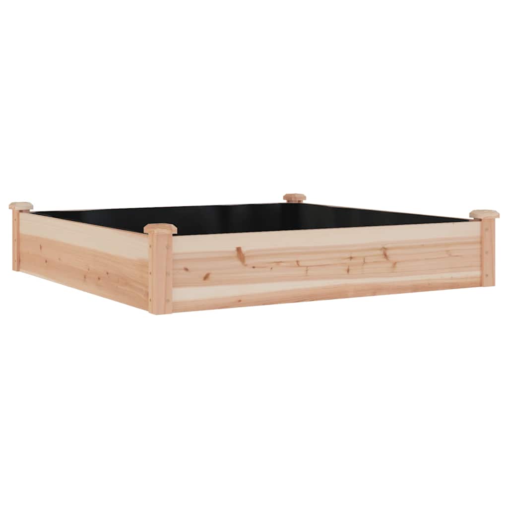 vidaXL Garden Raised Bed with Liner 120x120x25 cm Solid Wood Fir - Brown