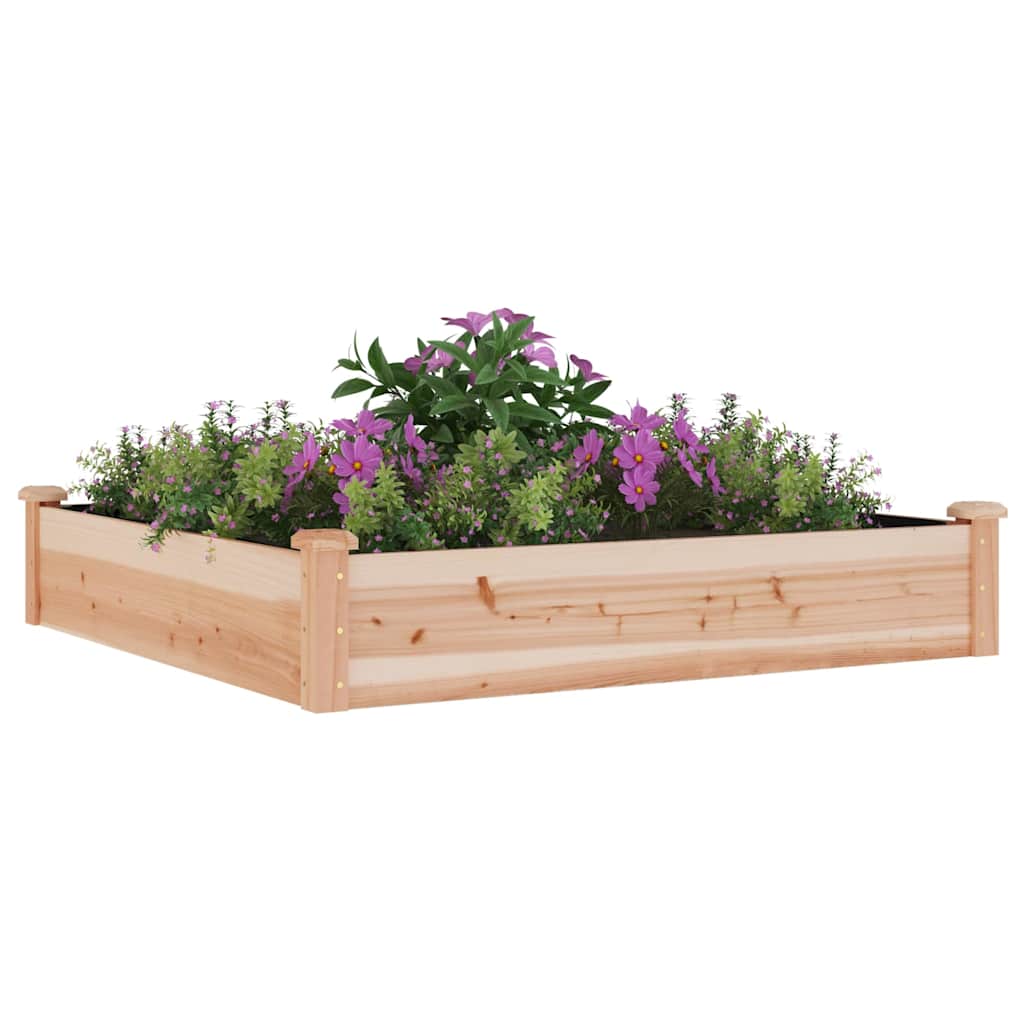 vidaXL Garden Raised Bed with Liner 120x120x25 cm Solid Wood Fir - Brown