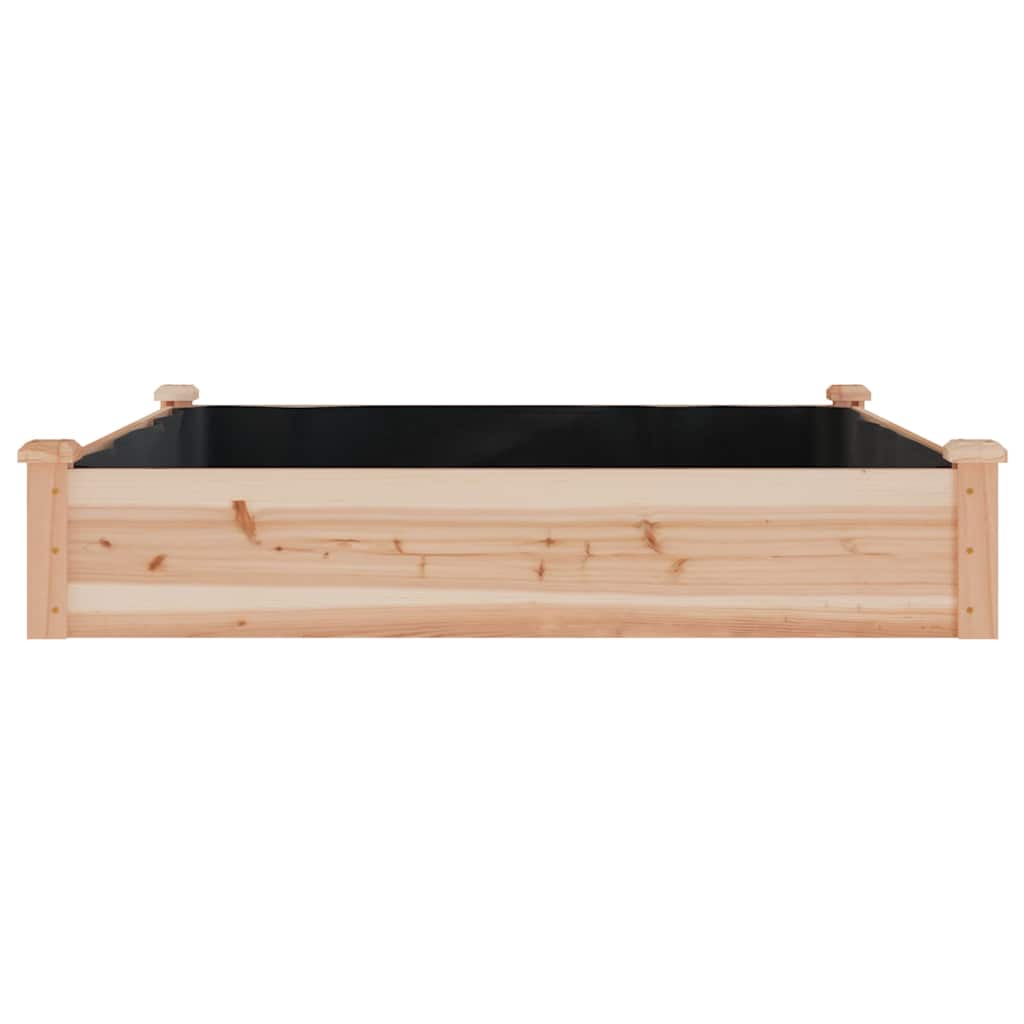 vidaXL Garden Raised Bed with Liner 120x120x25 cm Solid Wood Fir - Brown