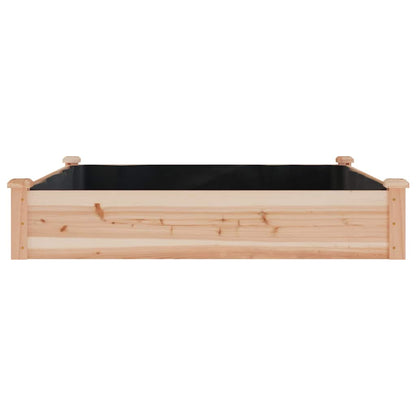 vidaXL Garden Raised Bed with Liner 120x120x25 cm Solid Wood Fir - Brown