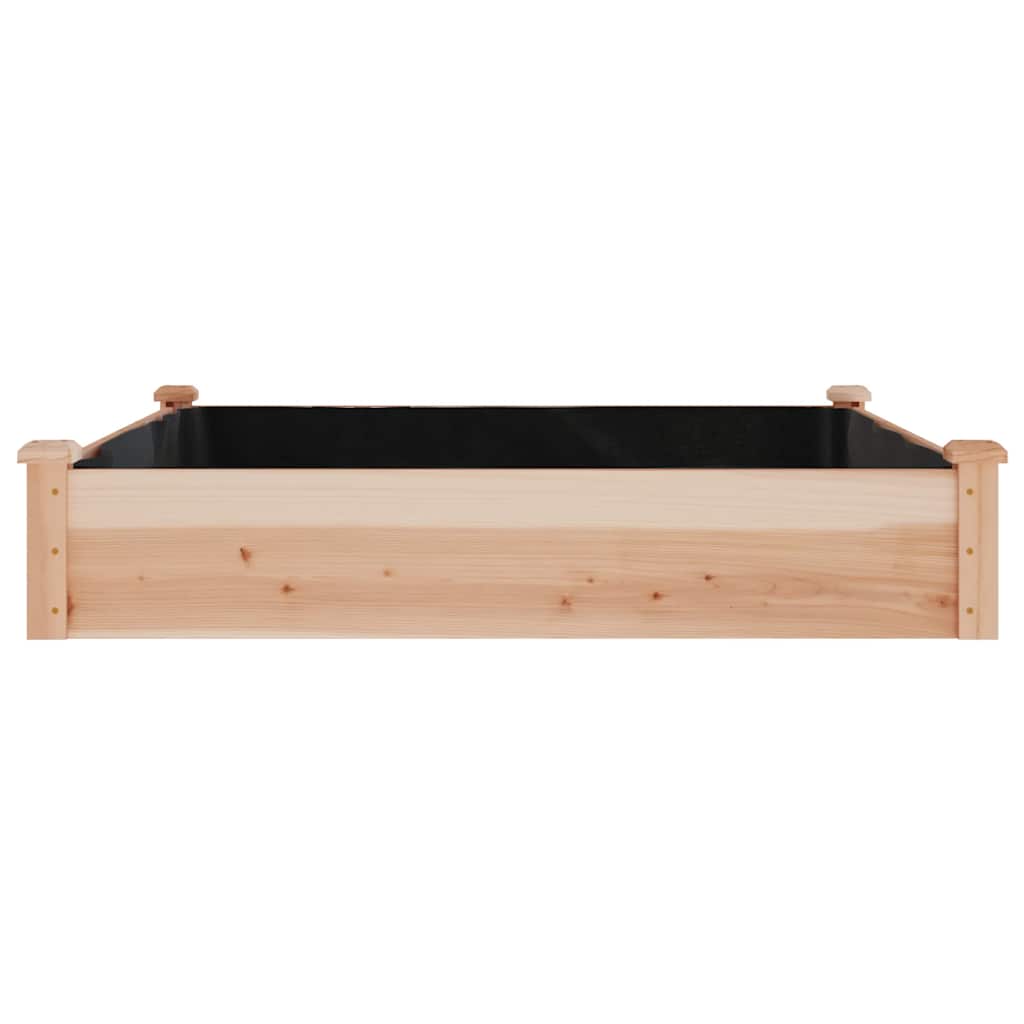 vidaXL Garden Raised Bed with Liner 120x120x25 cm Solid Wood Fir - Brown