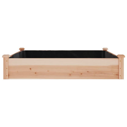 vidaXL Garden Raised Bed with Liner 120x120x25 cm Solid Wood Fir - Brown
