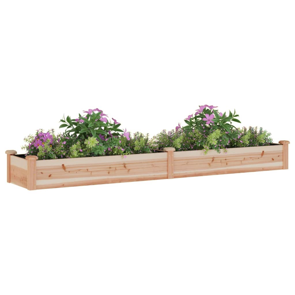 vidaXL Garden Raised Bed with Liner 240x45x25 cm Solid Wood Fir - Brown