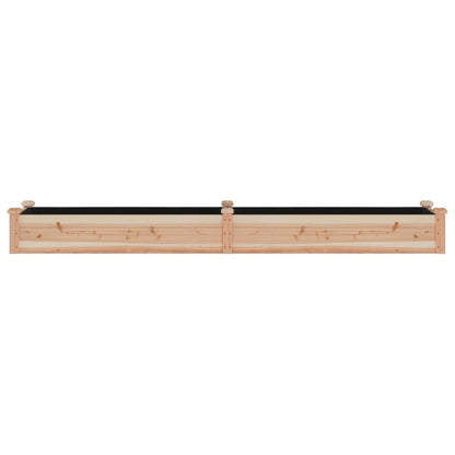 vidaXL Garden Raised Bed with Liner 240x45x25 cm Solid Wood Fir - Brown