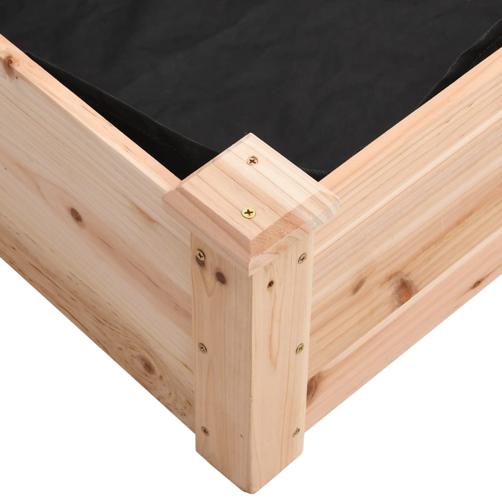 vidaXL Garden Raised Bed with Liner 240x45x25 cm Solid Wood Fir - Brown