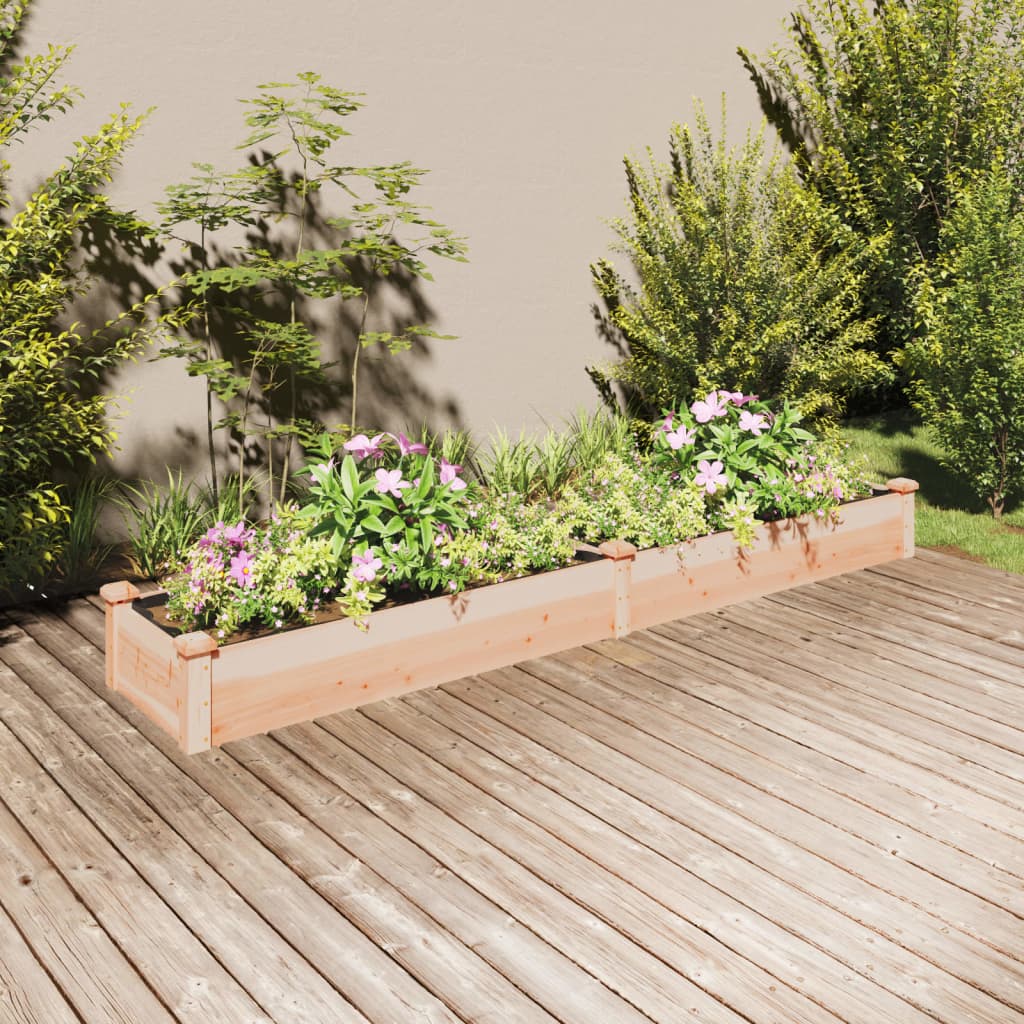 vidaXL Garden Raised Bed with Liner 240x45x25 cm Solid Wood Fir - Brown