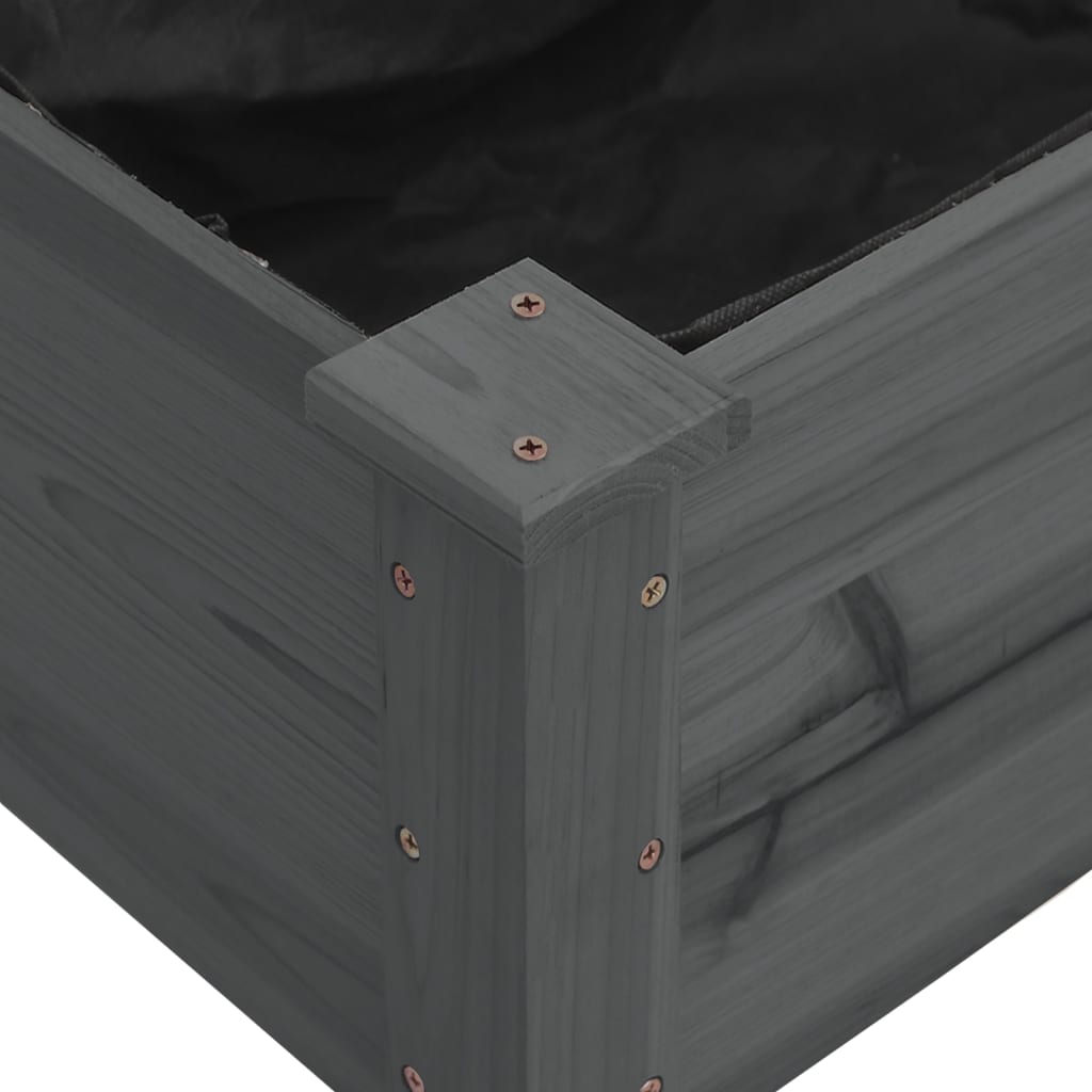 vidaXL Garden Raised Bed with Liner Grey 240x45x25 cm Solid Wood Fir