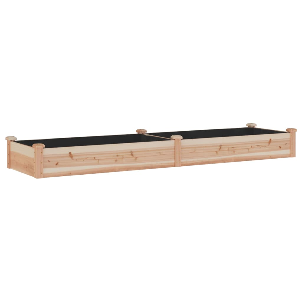 vidaXL Garden Raised Bed with Liner 240x60x25 cm Solid Wood Fir - Brown