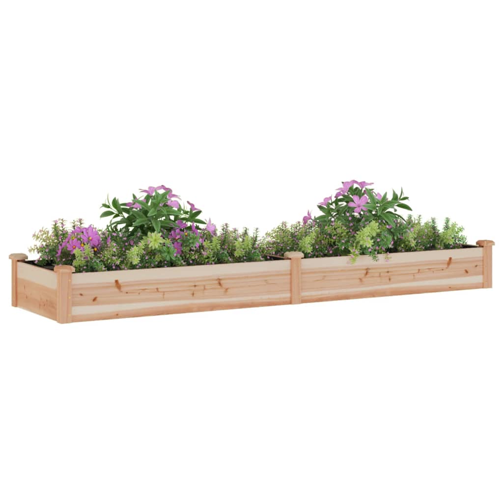 vidaXL Garden Raised Bed with Liner 240x60x25 cm Solid Wood Fir - Brown