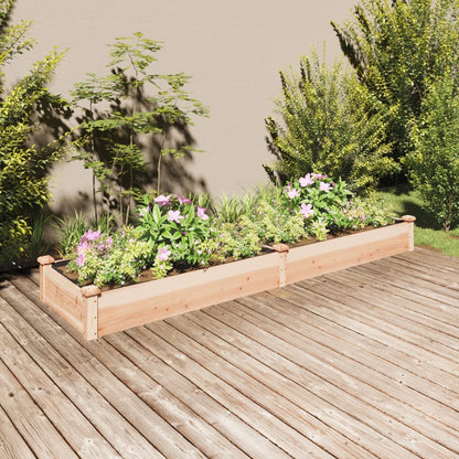 vidaXL Garden Raised Bed with Liner 240x60x25 cm Solid Wood Fir - Brown