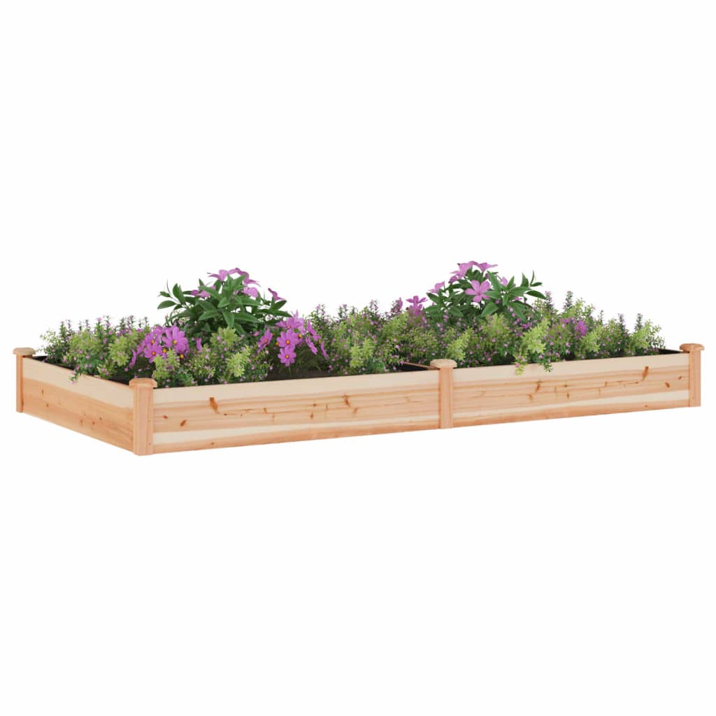 vidaXL Garden Raised Bed with Liner 240x120x25 cm Solid Wood Fir - Brown