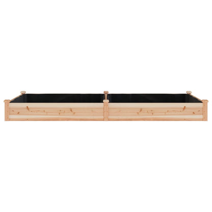vidaXL Garden Raised Bed with Liner 240x120x25 cm Solid Wood Fir - Brown