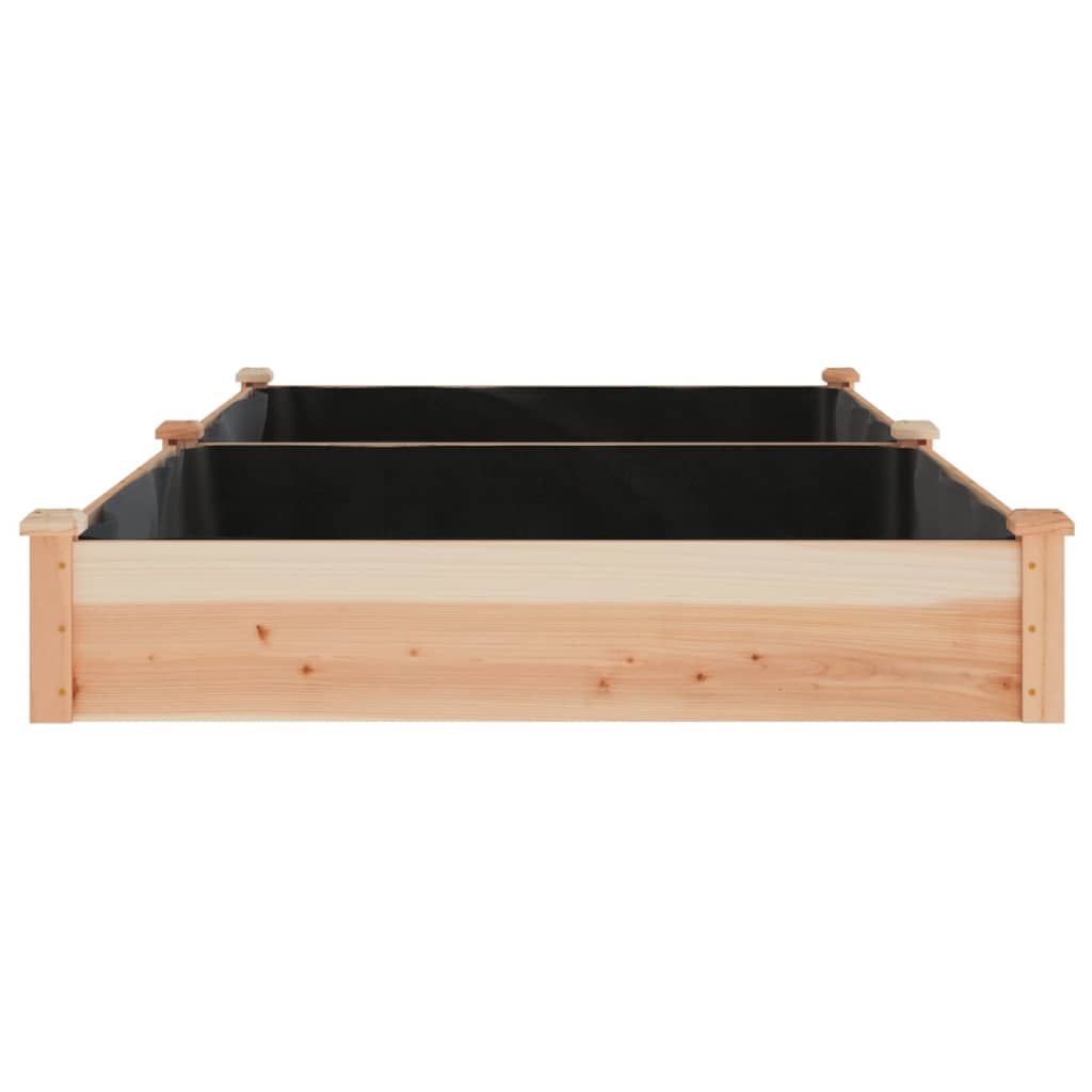 vidaXL Garden Raised Bed with Liner 240x120x25 cm Solid Wood Fir - Brown