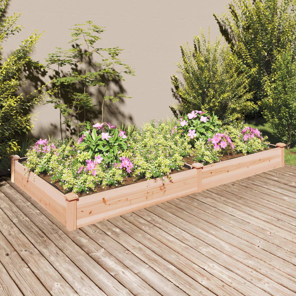 vidaXL Garden Raised Bed with Liner 240x120x25 cm Solid Wood Fir - Brown