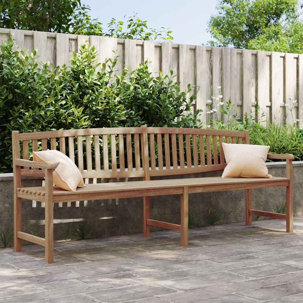 vidaXL Garden Bench 228x59.5x90 cm Solid Teak Wood - Brown