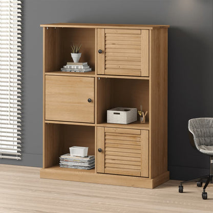 vidaXL Bookcase VIGO 90x35x114.5 cm Solid Wood Pine - Brown