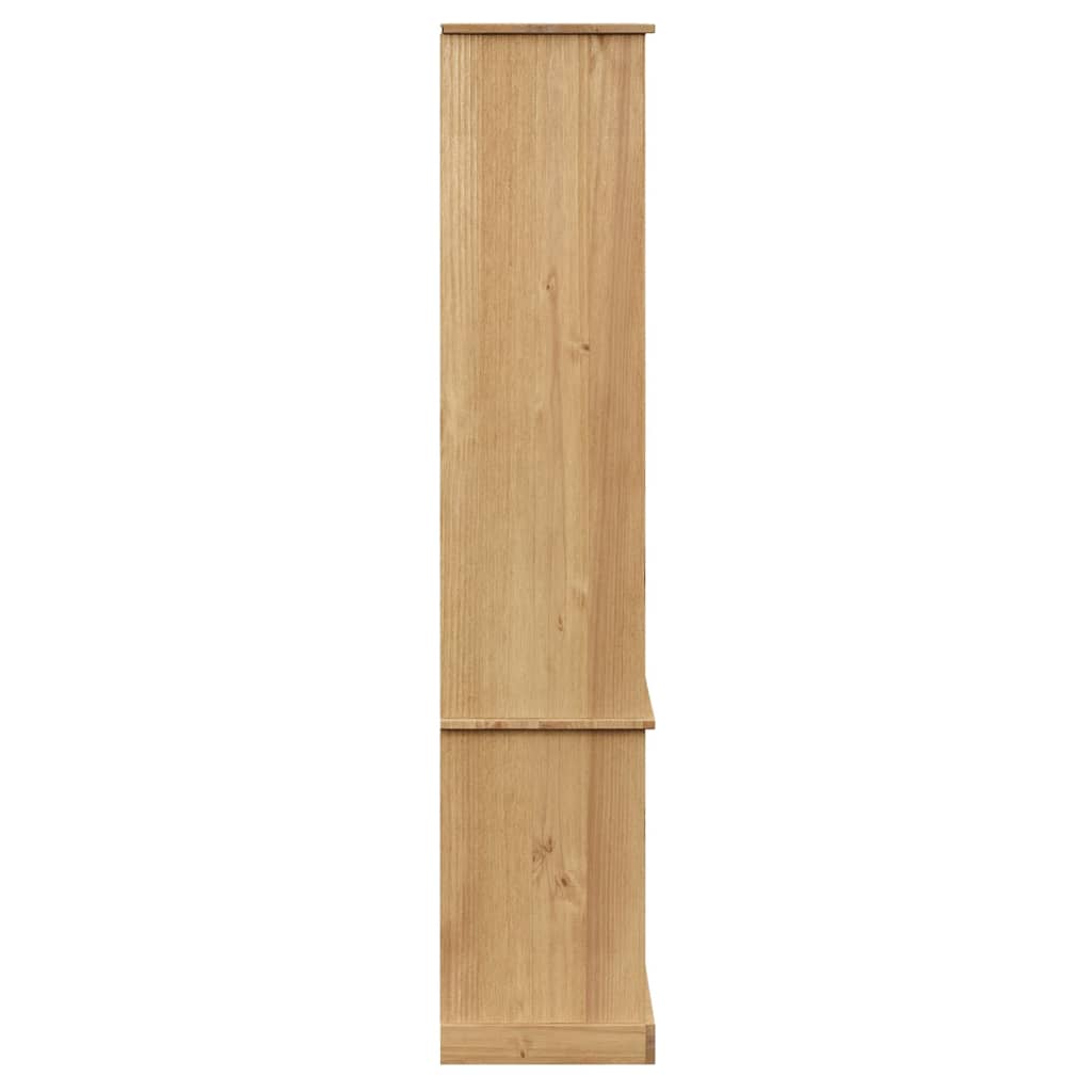 vidaXL Glass Display Cabinet VIGO 85x35x170 cm Solid Wood Pine - Brown
