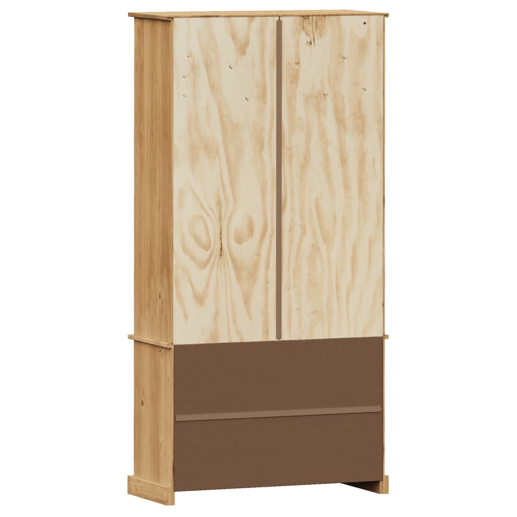 vidaXL Glass Display Cabinet VIGO 85x35x170 cm Solid Wood Pine - Brown