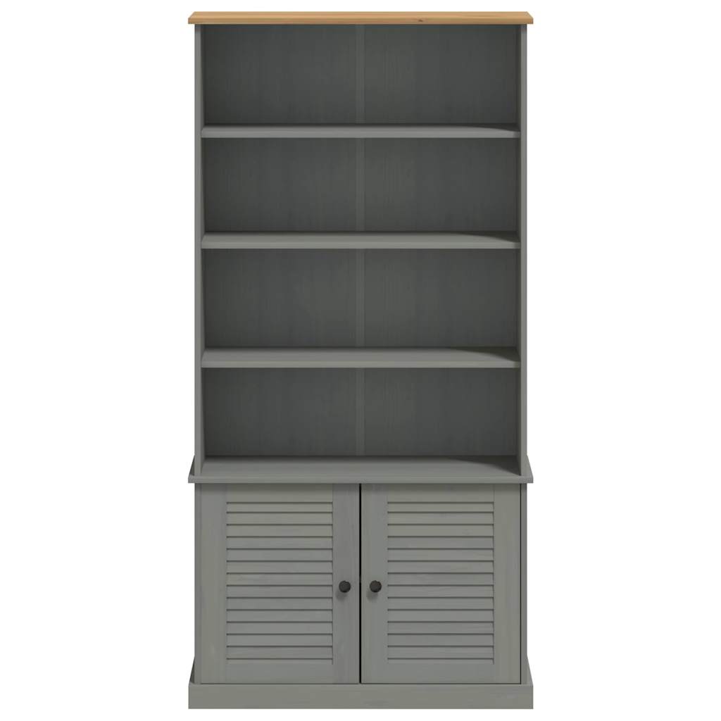 vidaXL Bookcase VIGO Grey 85x35x170 cm Solid Wood Pine
