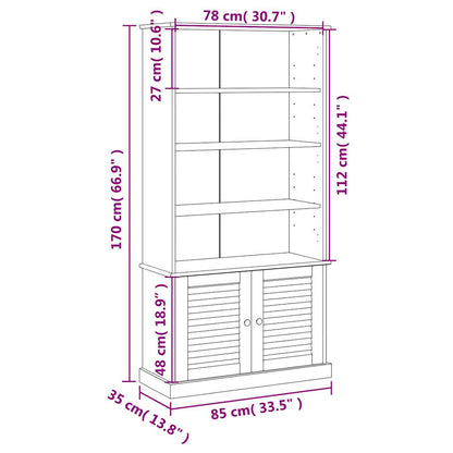 vidaXL Bookcase VIGO Grey 85x35x170 cm Solid Wood Pine