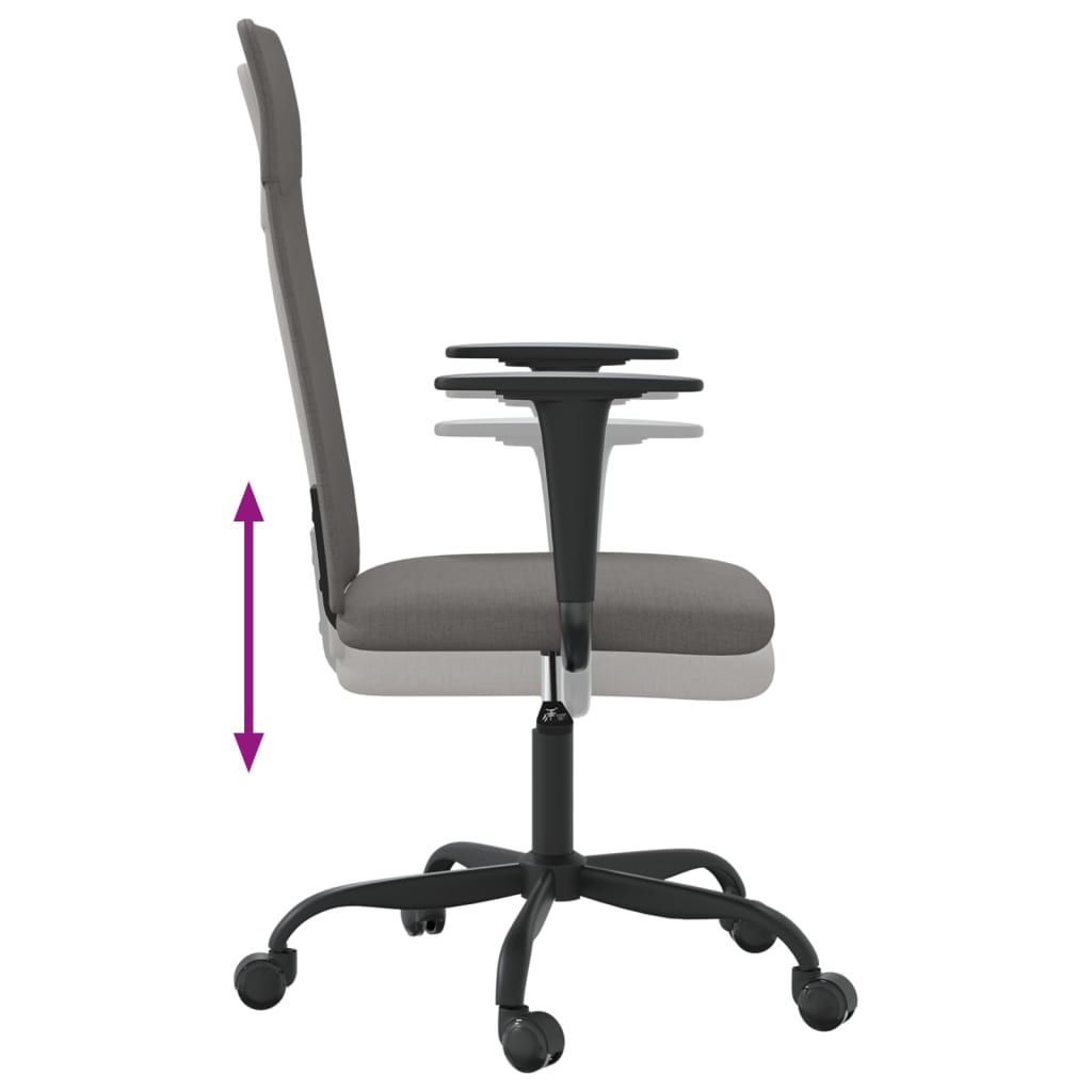 vidaXL Office Chair Height Adjustable Dark Grey Fabric