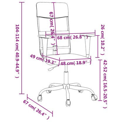 vidaXL Office Chair Height Adjustable Dark Grey Fabric