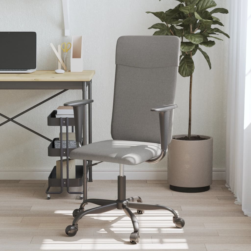 vidaXL Office Chair Height Adjustable Dark Grey Fabric