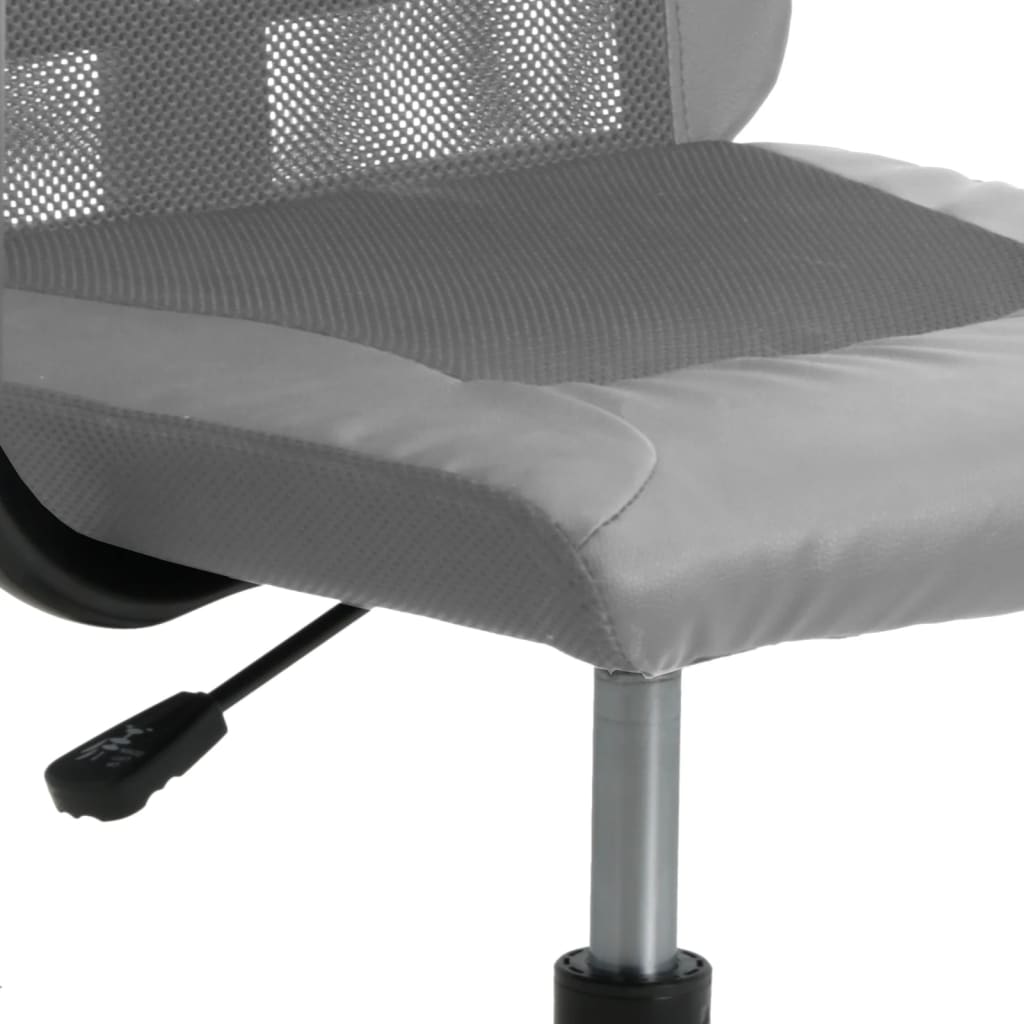 vidaXL Office Chair Height Adjustable Grey Mesh Fabric and Faux Leather